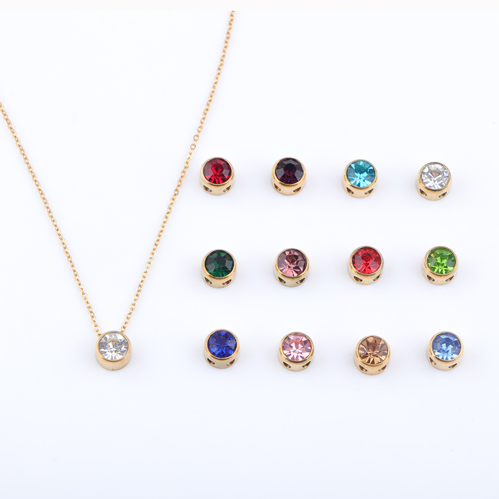 Birth Flower Necklace - Naszyjniki z 12 urodzinami ze stali