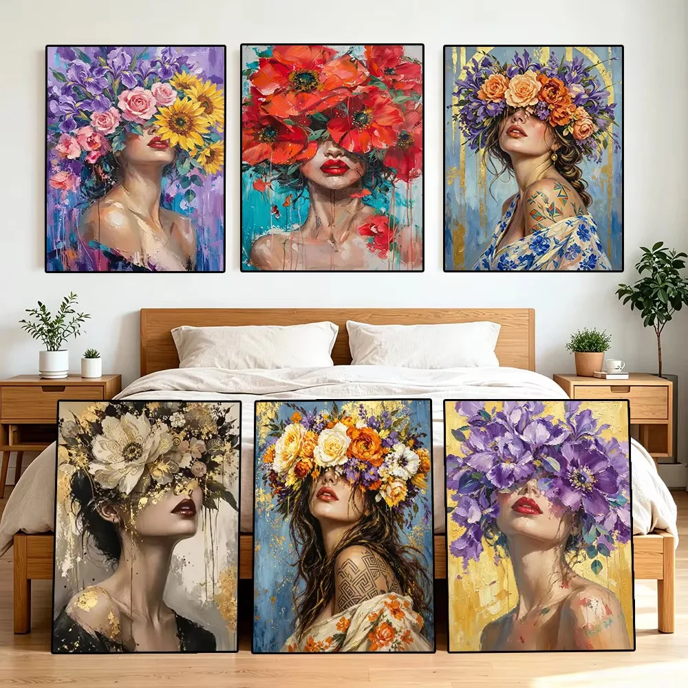 Photo Mosaic Print - Diamentowy obraz abstrakcyjny przedstawiający kobietę z