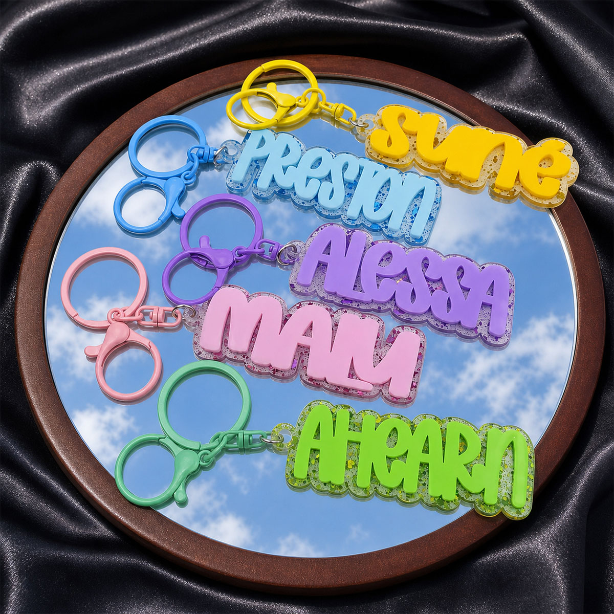 Initial Ring Custom - Akrylowy brelok z własnym imieniem, personalizowany