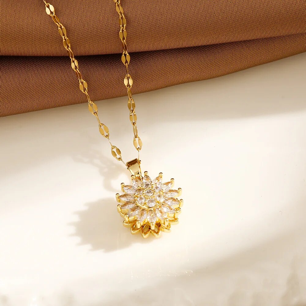 Modny obrót Spin słonecznik cy – Birth Flower Necklace recenzja i cena